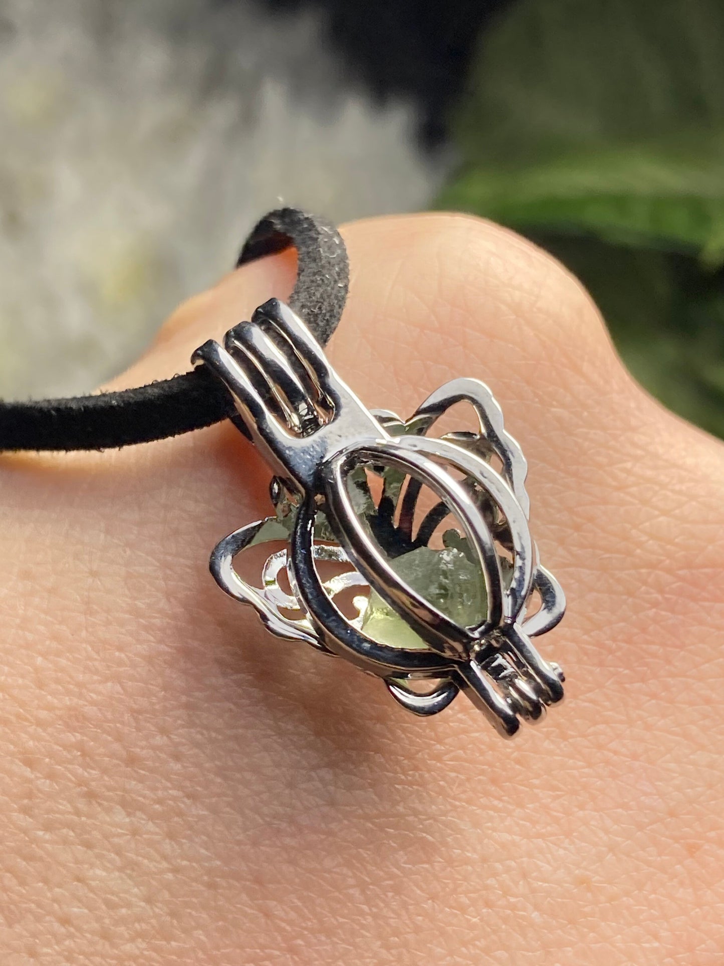Moldavite Butterfly Pendant