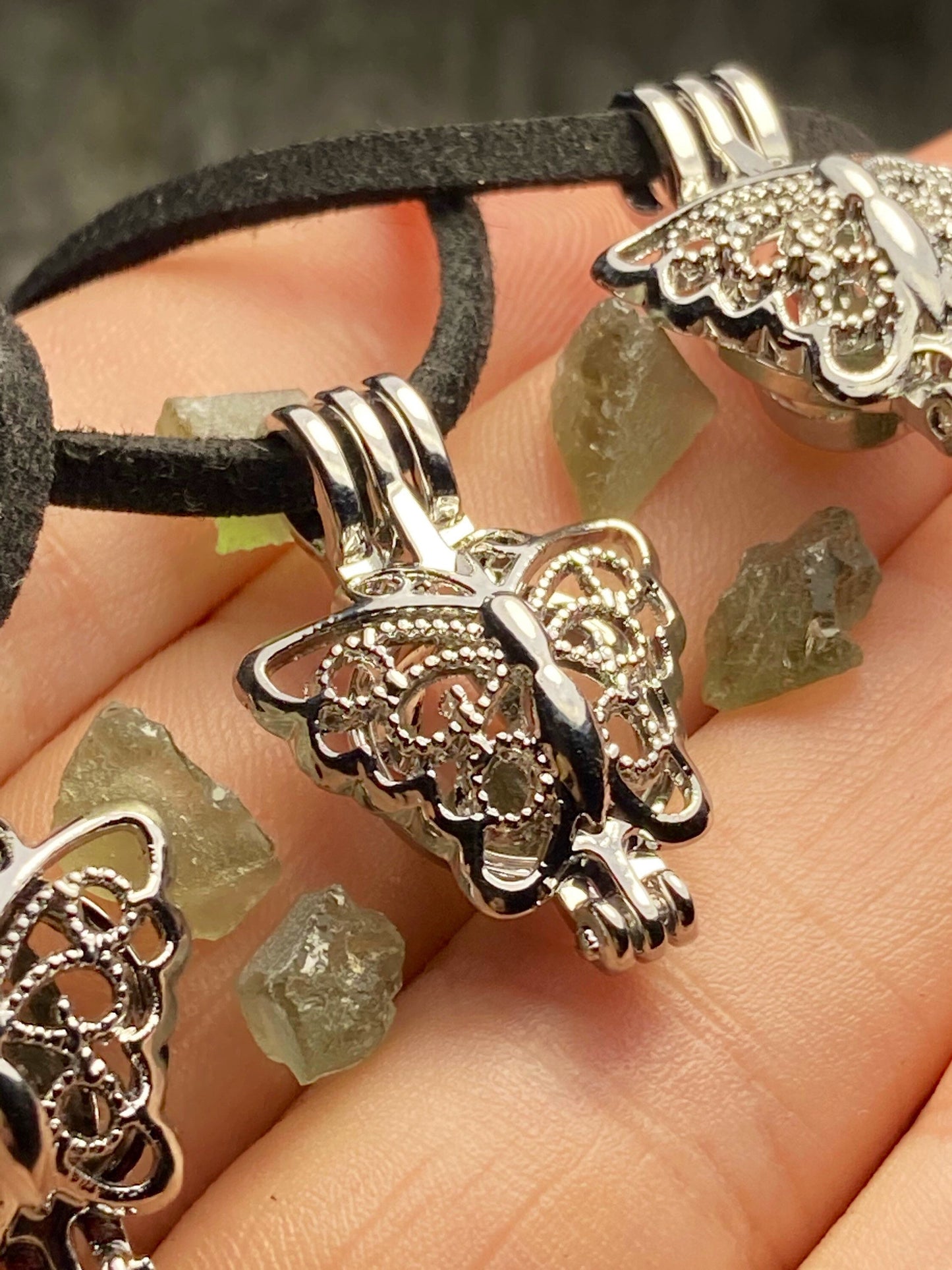 Moldavite Butterfly Pendant