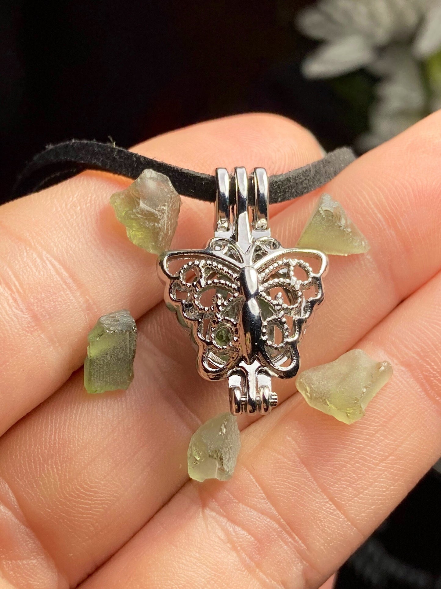 Moldavite Butterfly Pendant