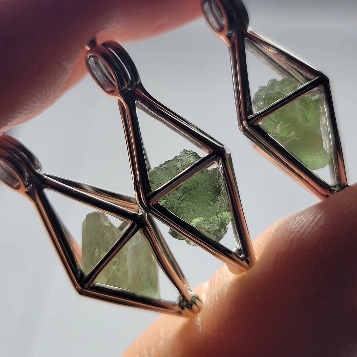 Moldavite Spiral Pendant
