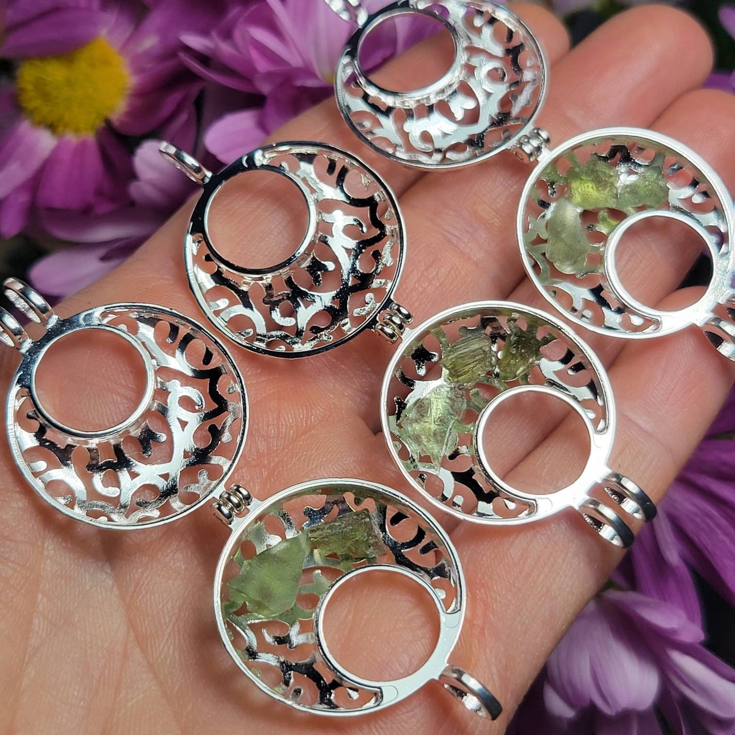 Moldavite Cage Pendant