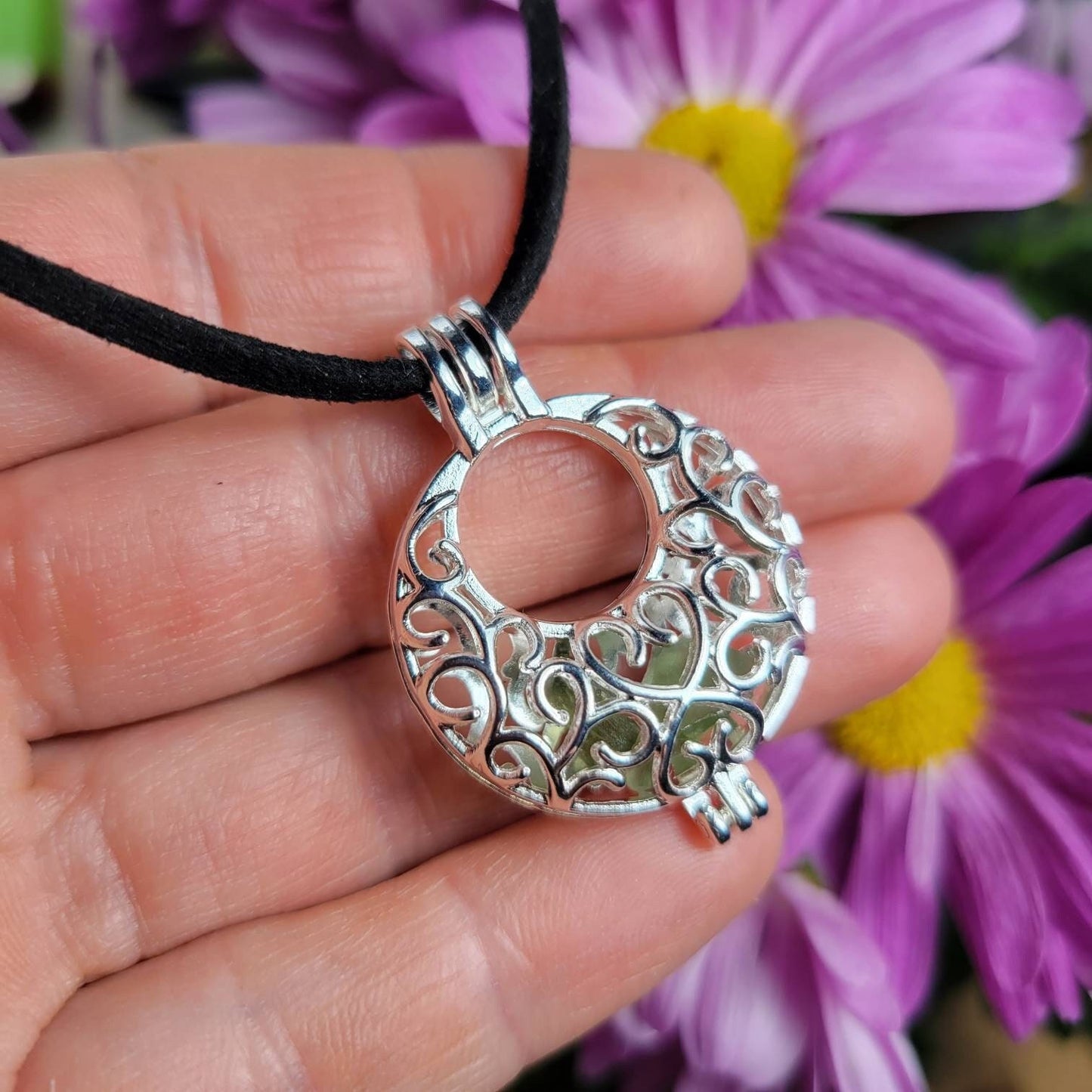 Moldavite Cage Pendant