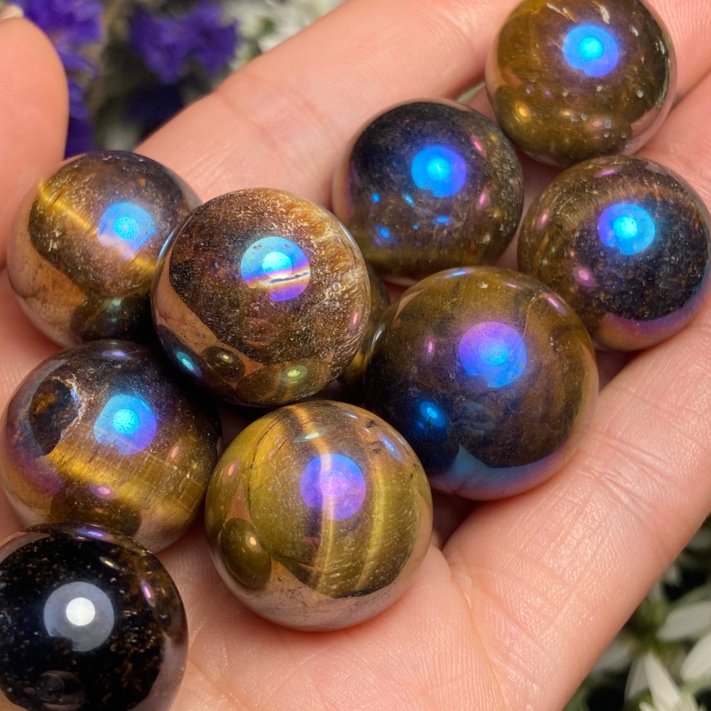 Angel Aura Tigers Eye Sphere