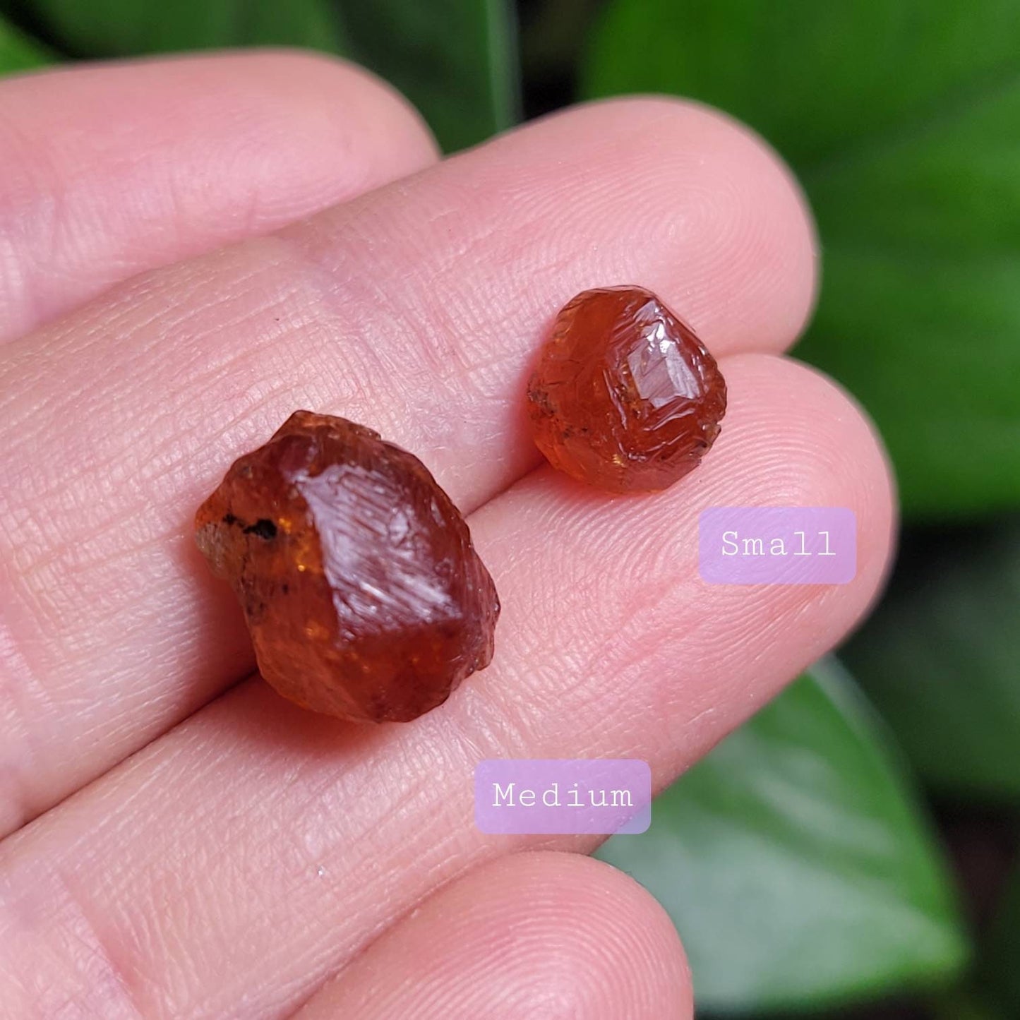 Etched Orange Garnet Crystal