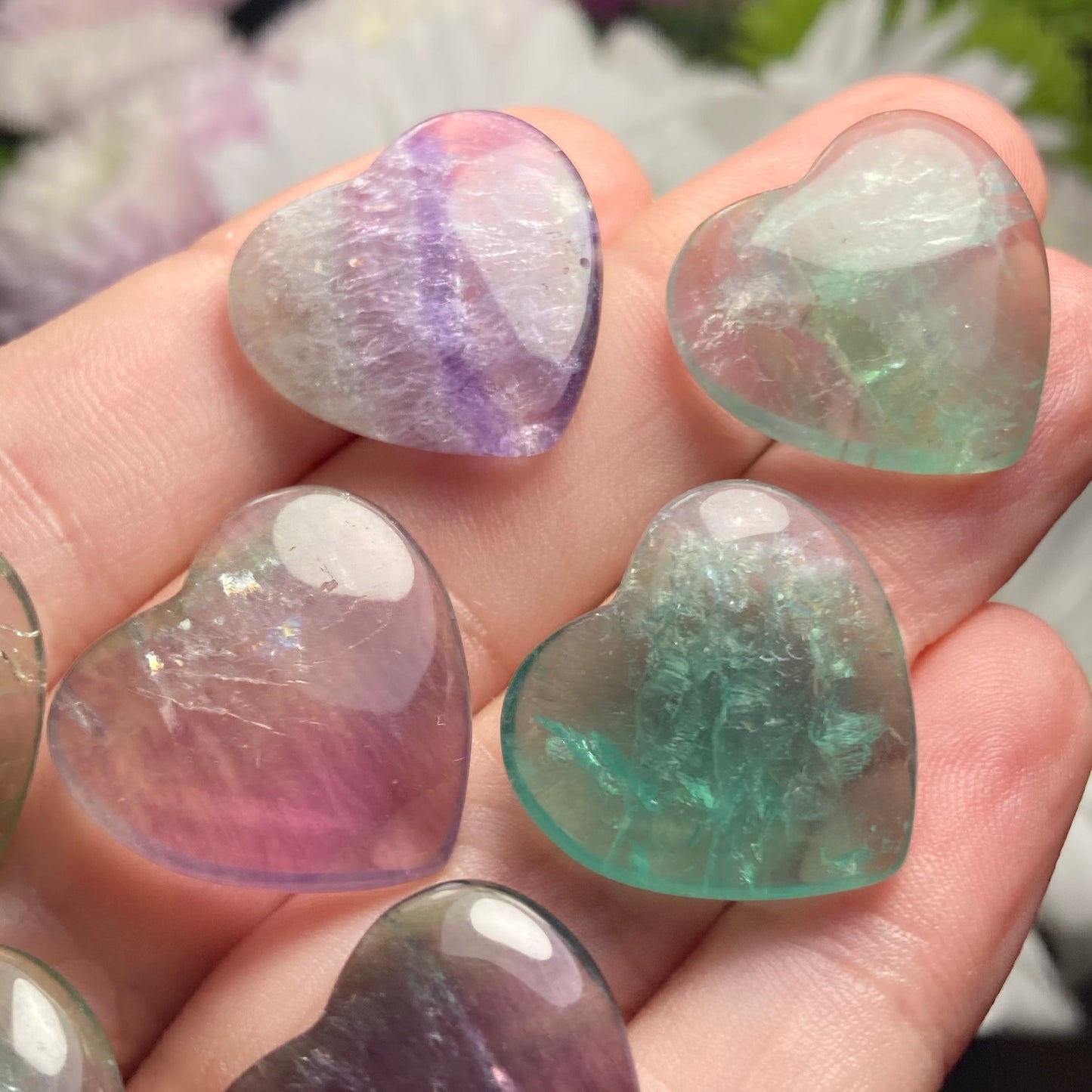 Rainbow Fluorite Heart