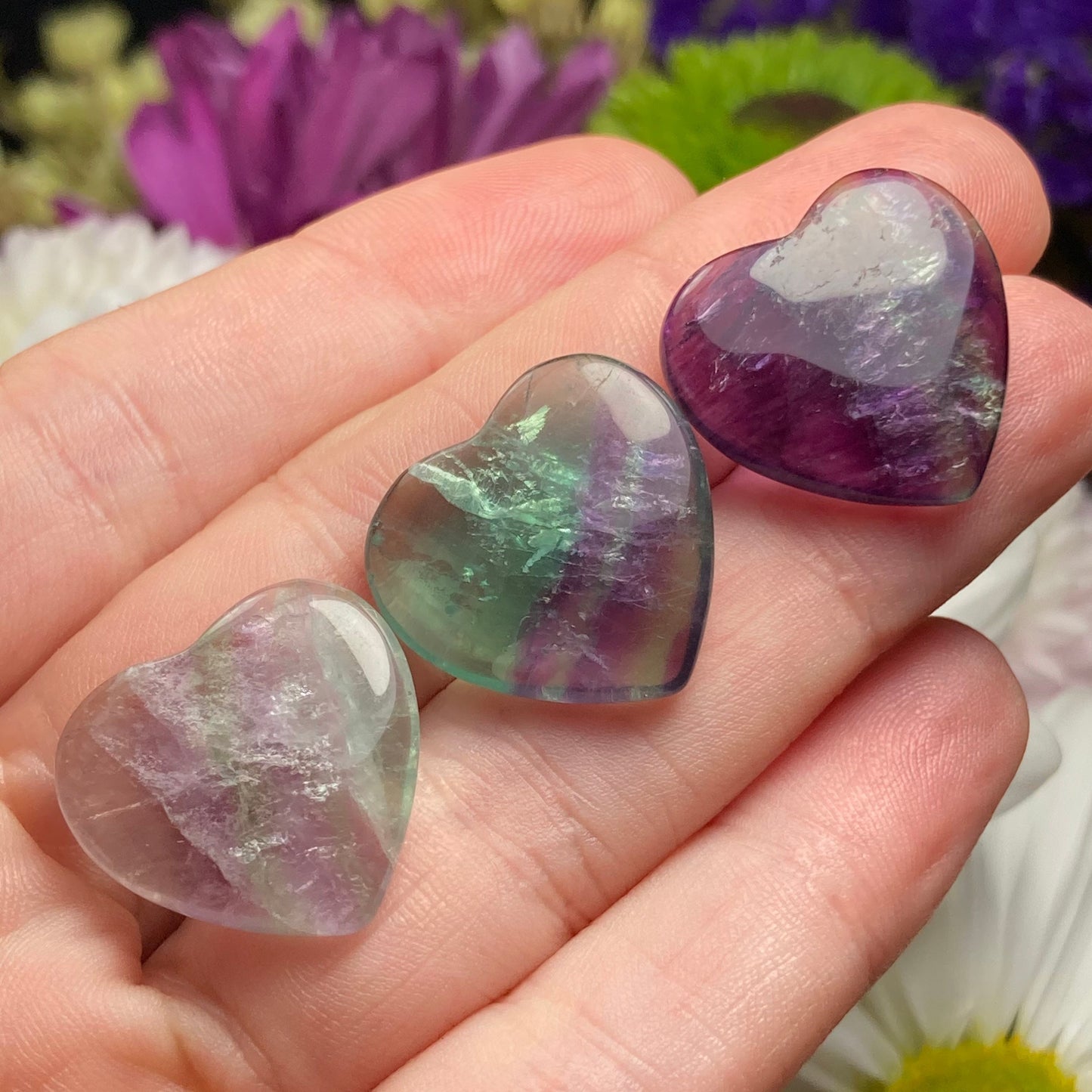 Rainbow Fluorite Heart