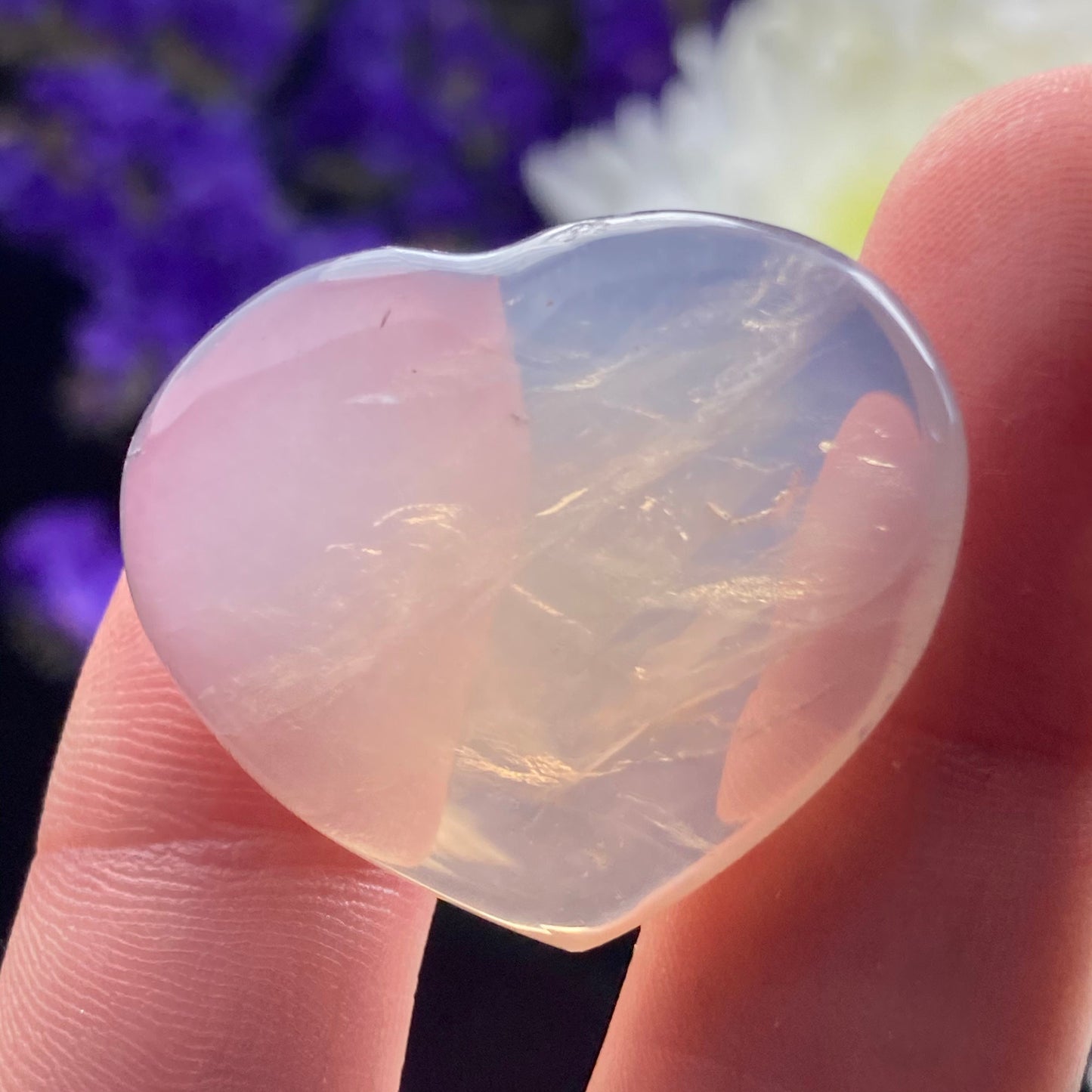 Blue Rose Quartz Heart