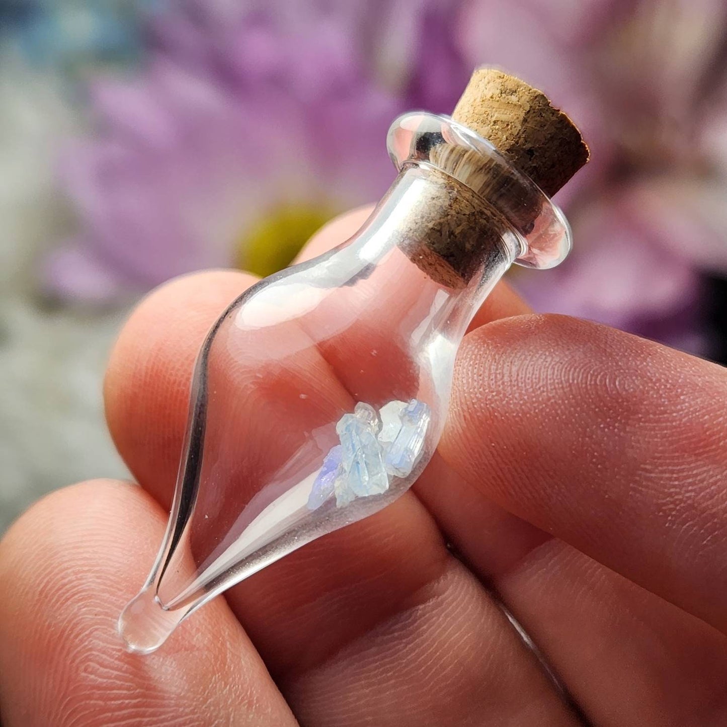 Jeremejevite Crystals in Glass Jar