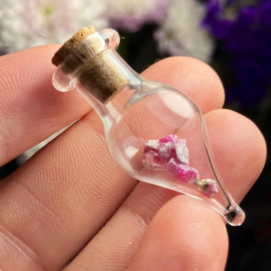 Bixbite Crystals in Glass Jar