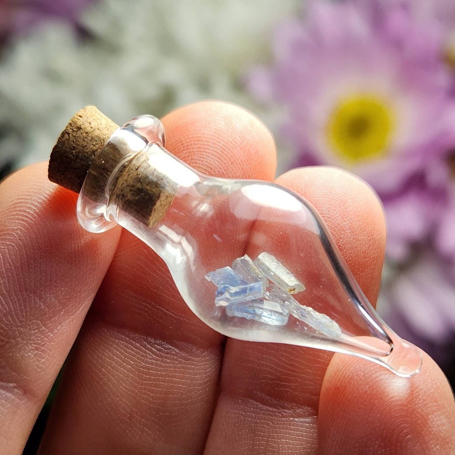 Jeremejevite Crystals in Glass Jar