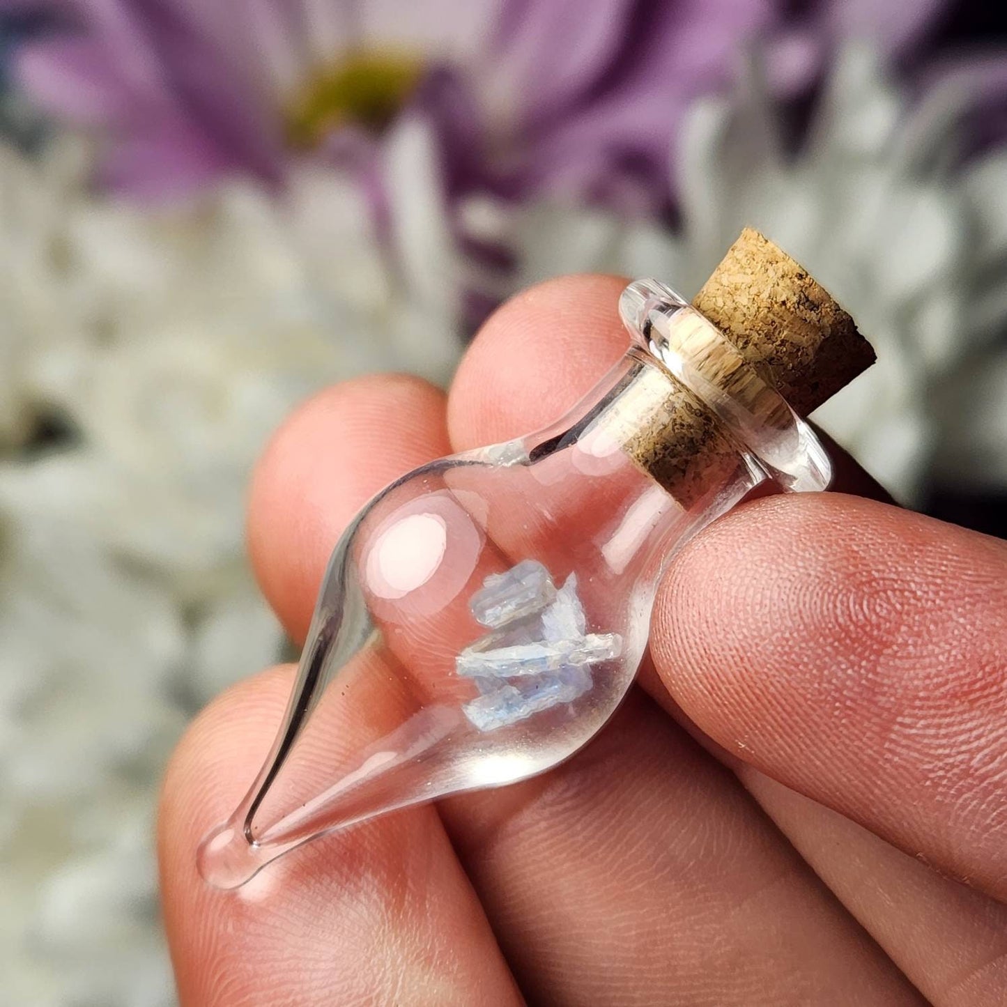 Jeremejevite Crystals in Glass Jar