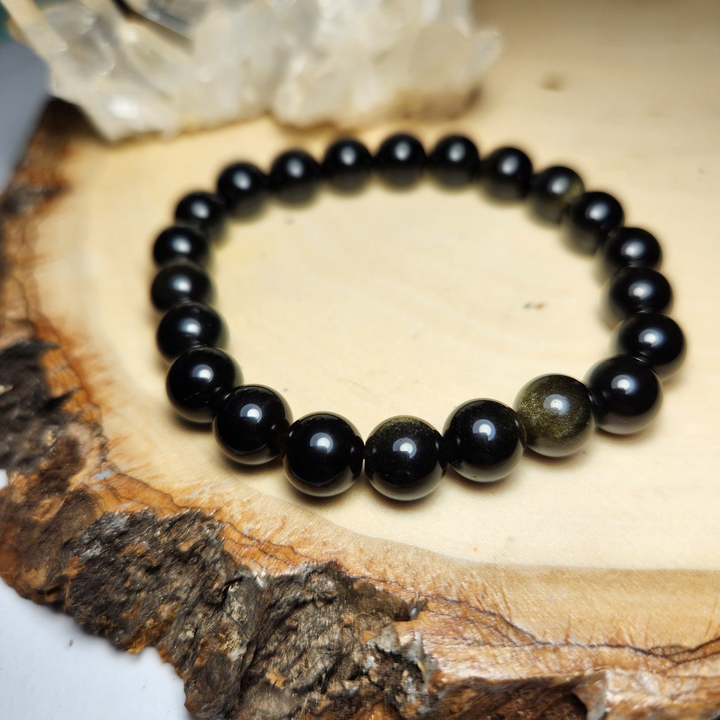 Silver Obsidian Bracelet