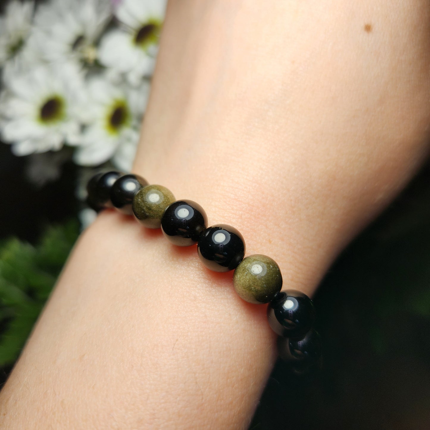 Silver Obsidian Bracelet