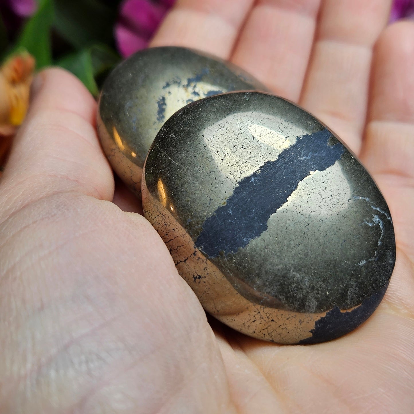 Pyrite Palm Stone
