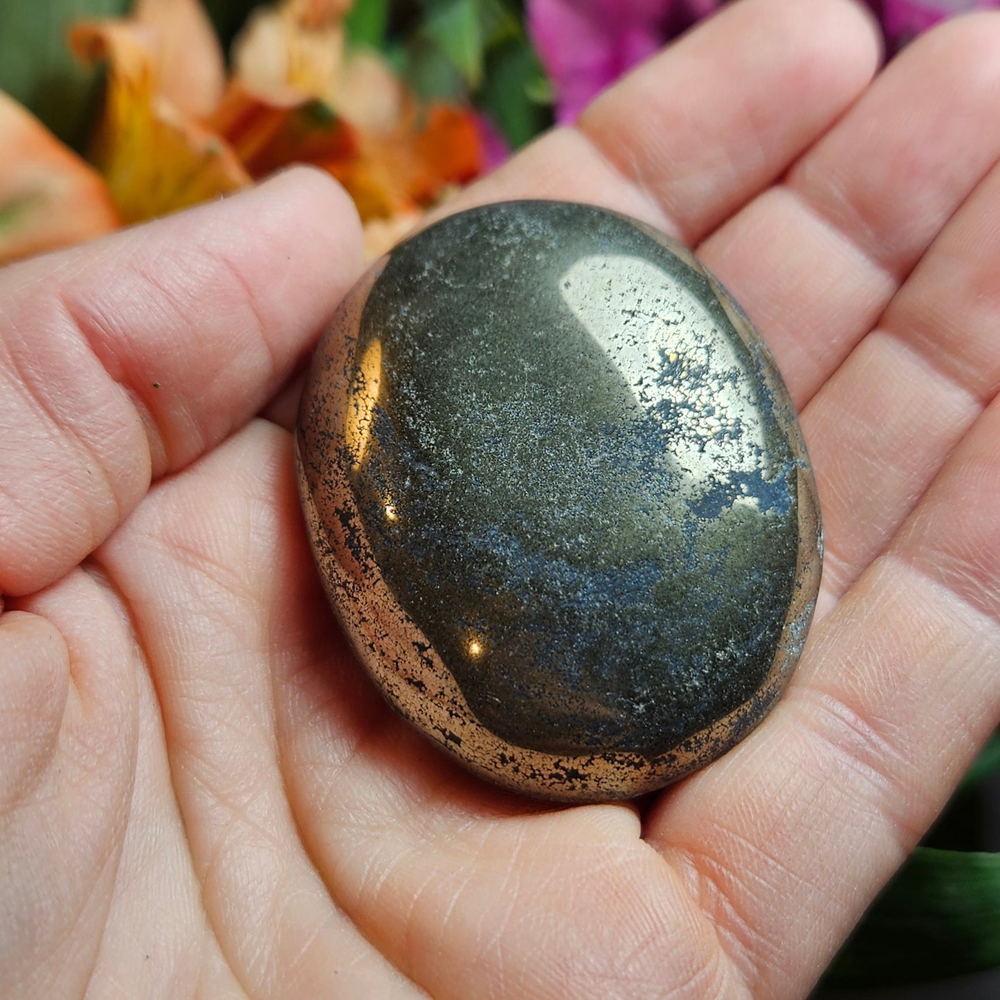 Pyrite Palm Stone