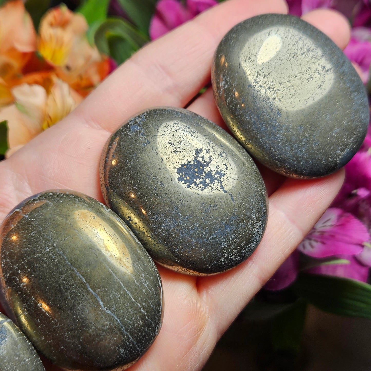 Pyrite Palm Stone