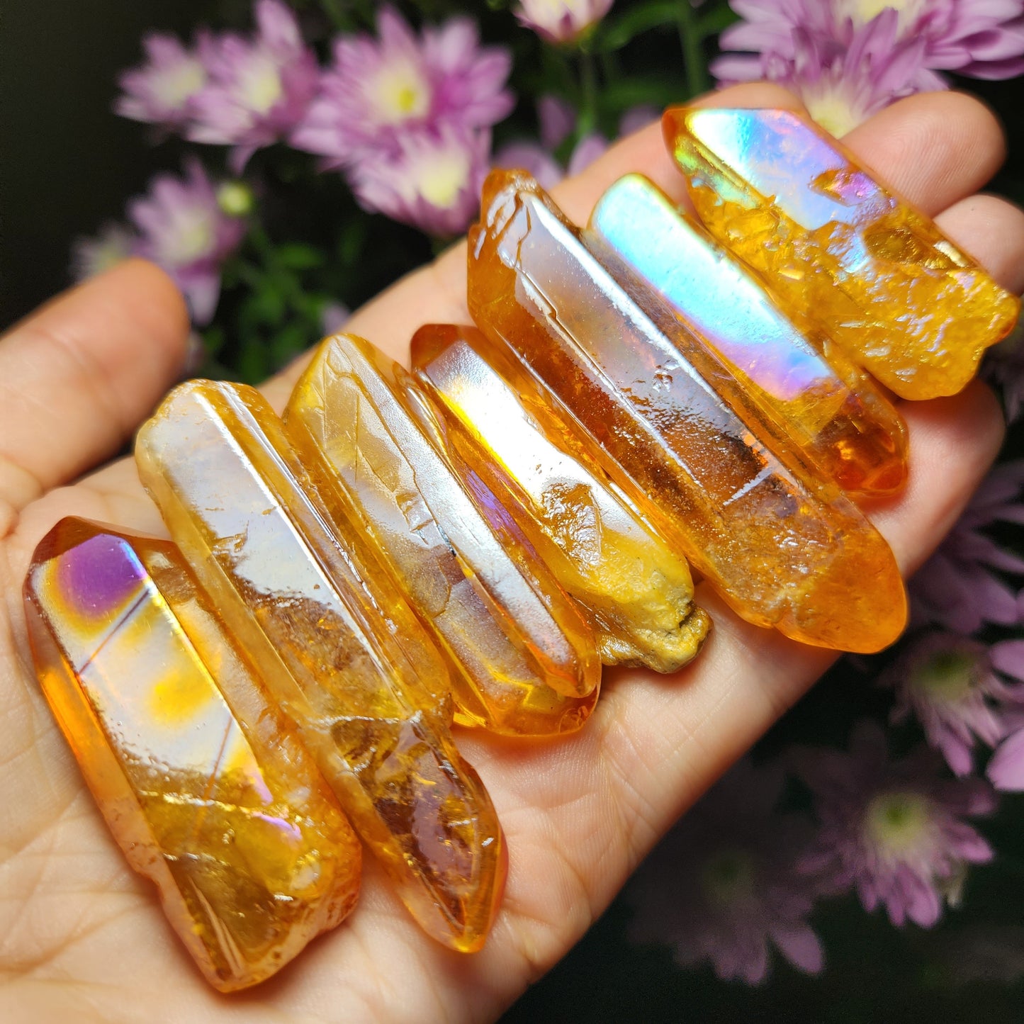 Sunset Aura Quartz Crystal
