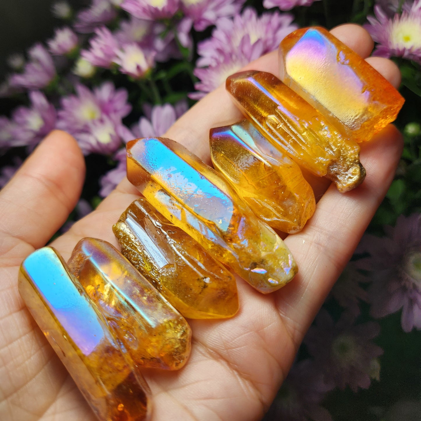 Sunset Aura Quartz Crystal