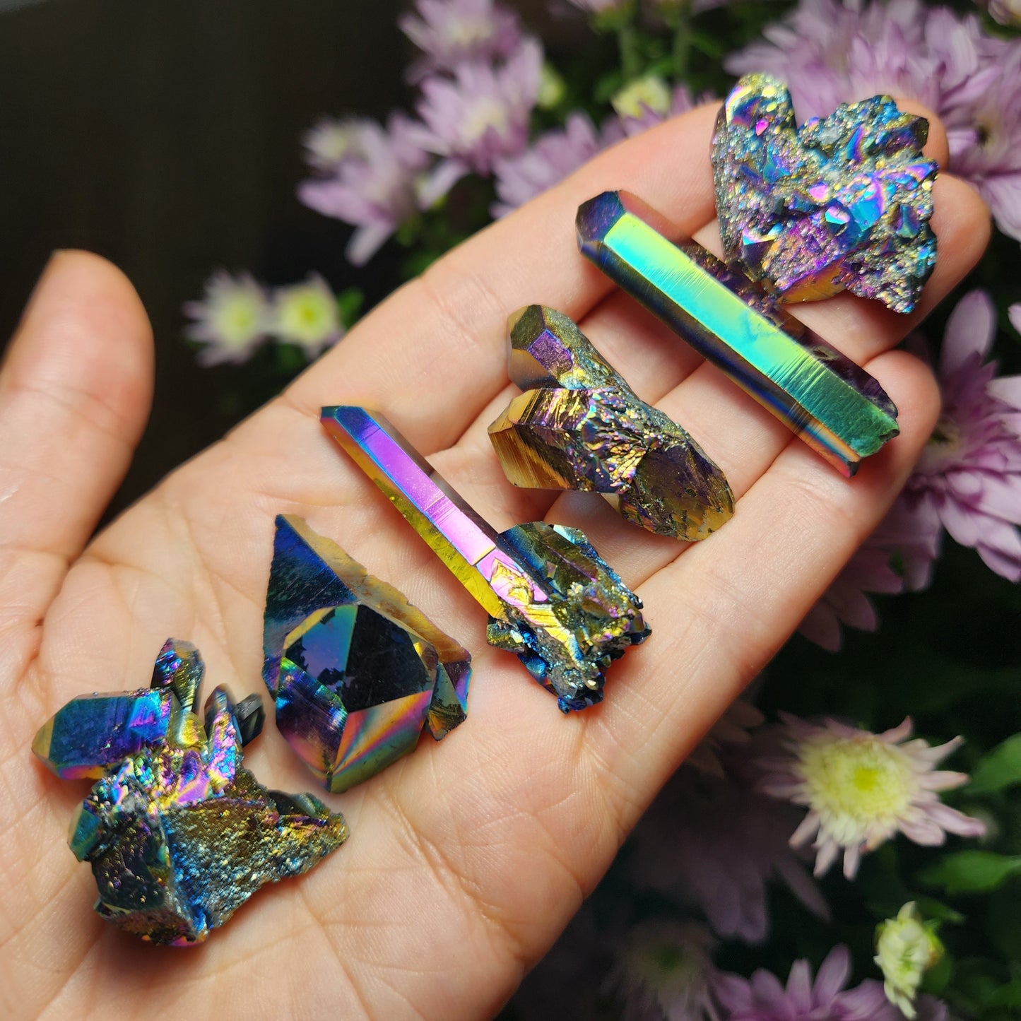 Rainbow Aura Quartz Crystal