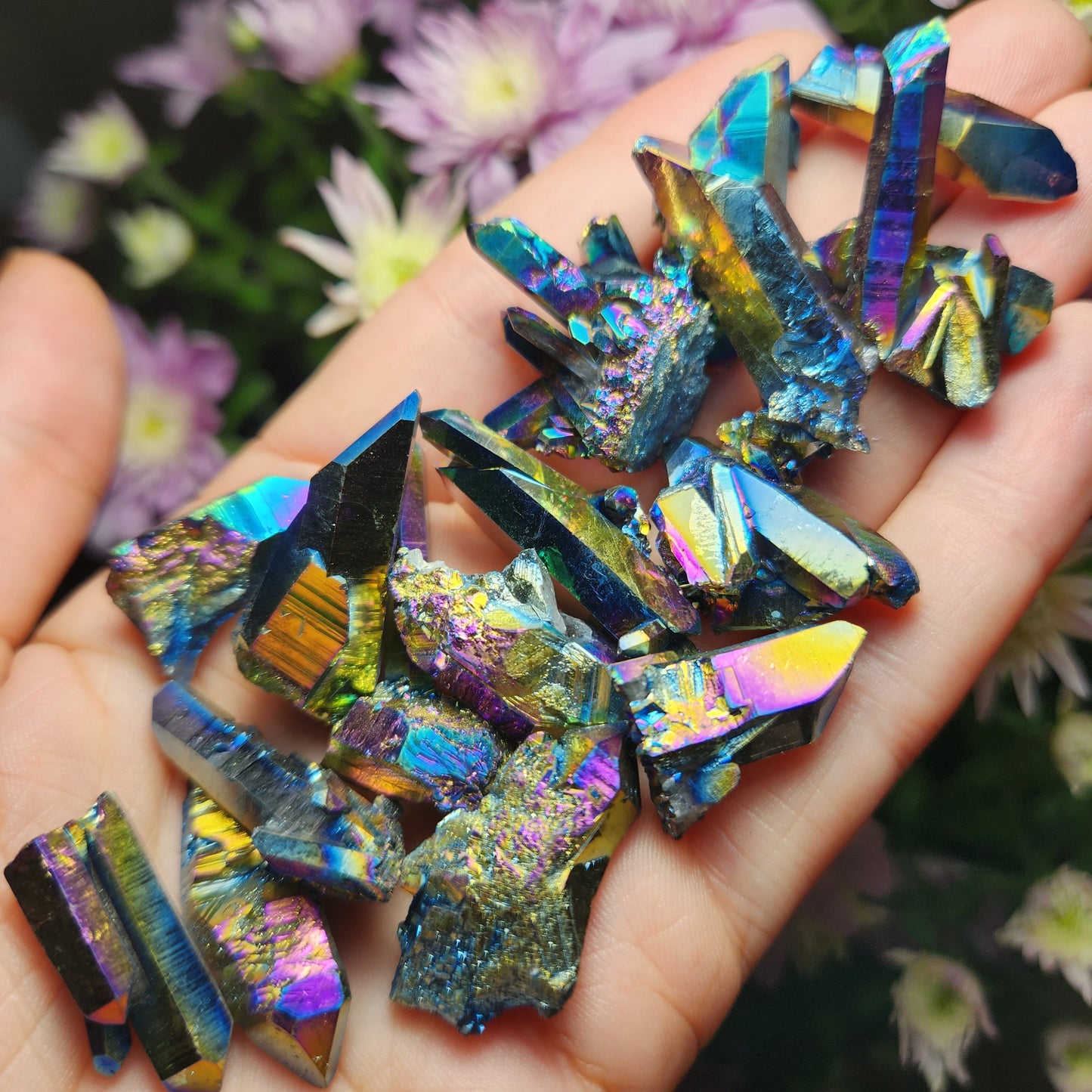 Rainbow Aura Quartz Crystal