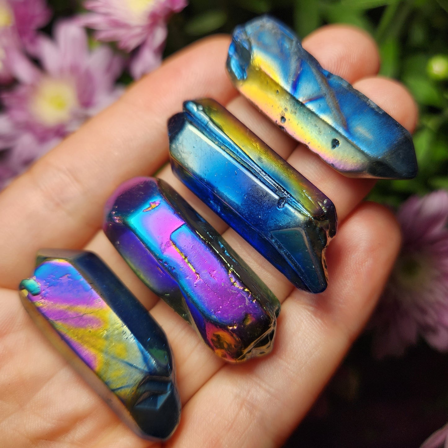 Rainbow Aura Quartz Crystal