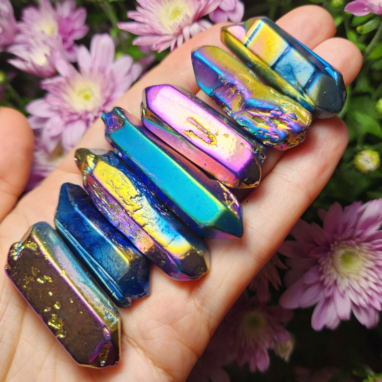 Rainbow Aura Quartz Crystal