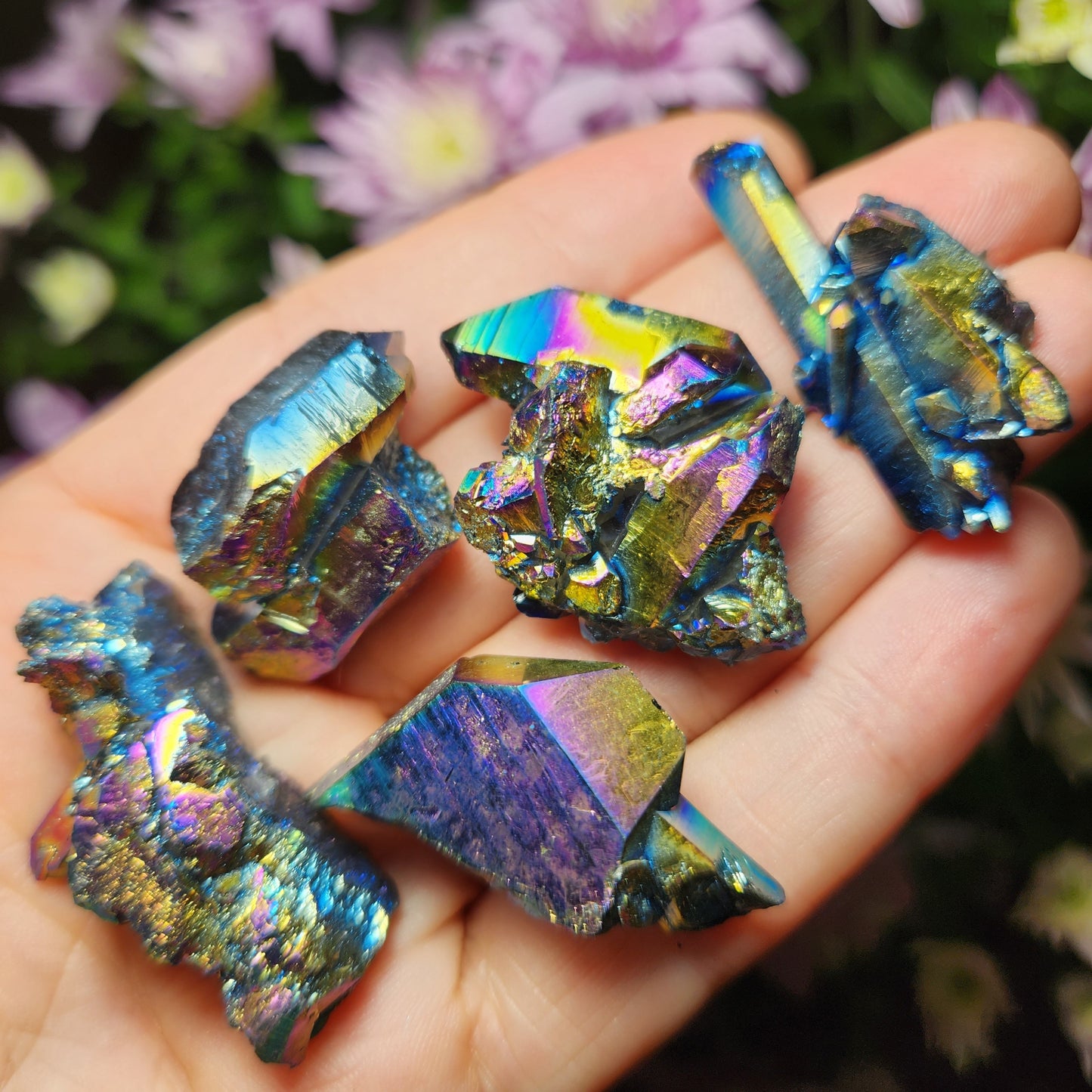 Rainbow Aura Quartz Crystal