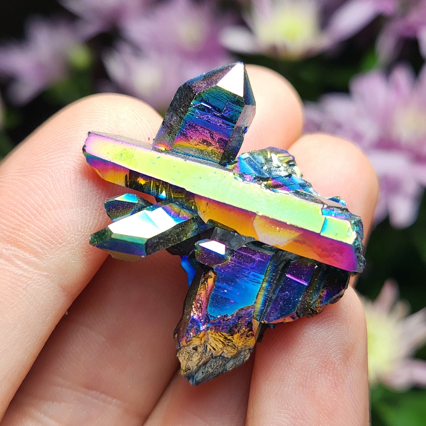 Rainbow Aura Quartz Crystal