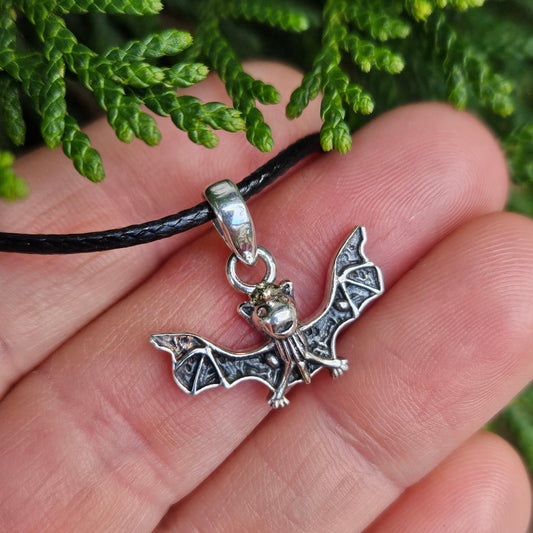 Sterling Silver Bat Pendant