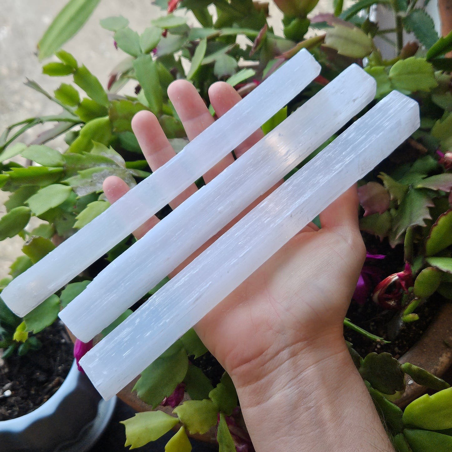 Selenite Stick – Cleansing Crystal Wand – Energy Clearing Tool – White Selenite – Crown Chakra Stone – Aura Cleanser – Raw Selenite Wand