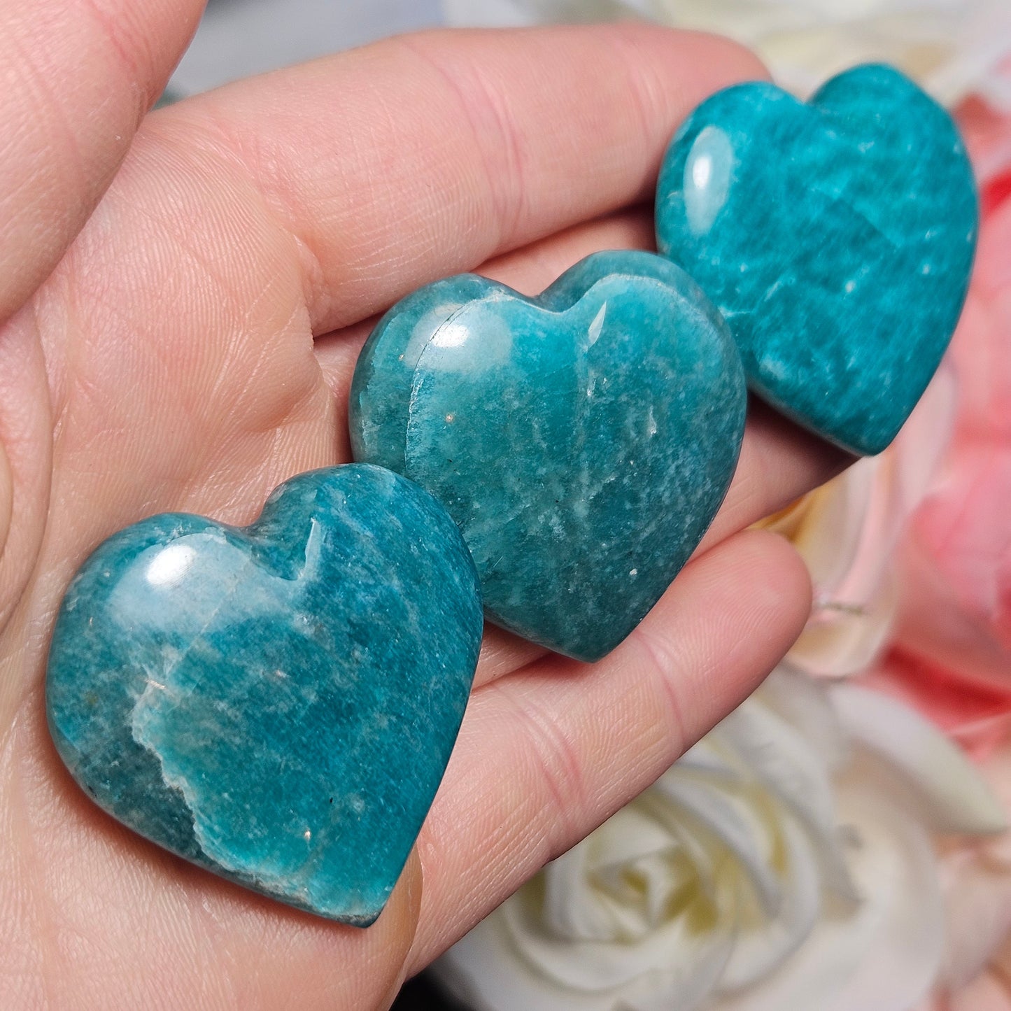Amazonite Crystal Heart Carving