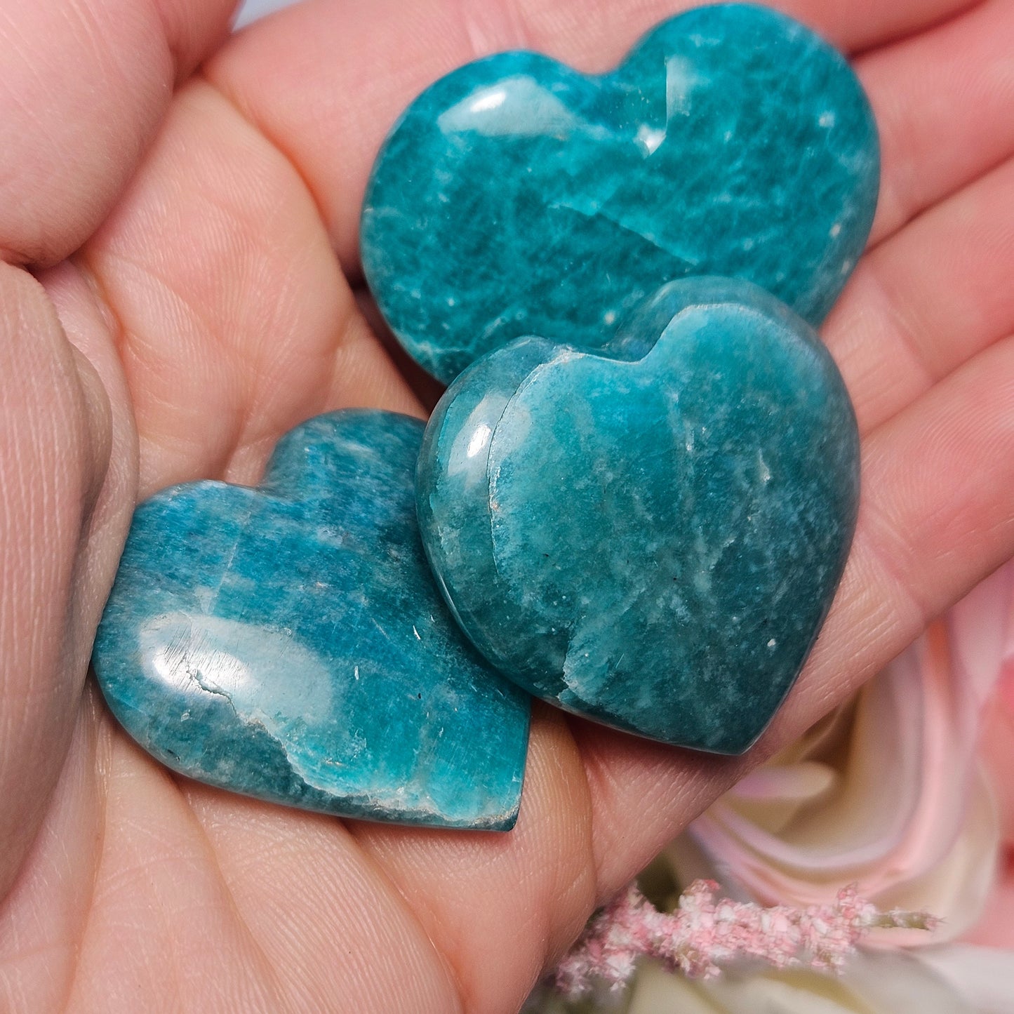 Amazonite Crystal Heart Carving