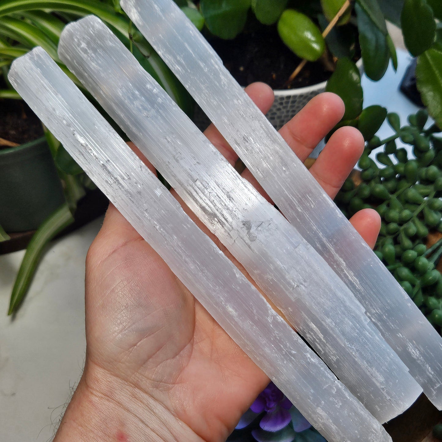 Selenite Stick – Cleansing Crystal Wand – Energy Clearing Tool – White Selenite – Crown Chakra Stone – Aura Cleanser – Raw Selenite Wand