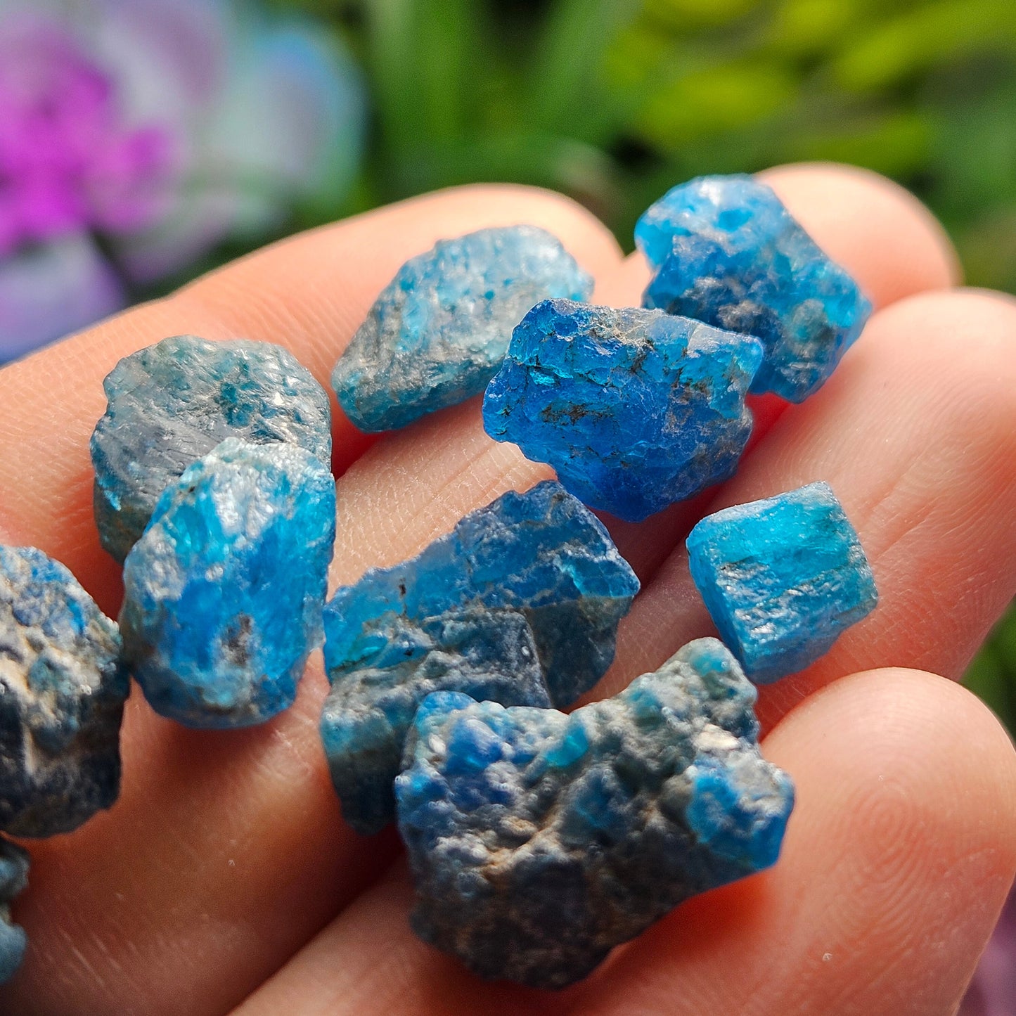 Neon Blue Apatite Crystal
