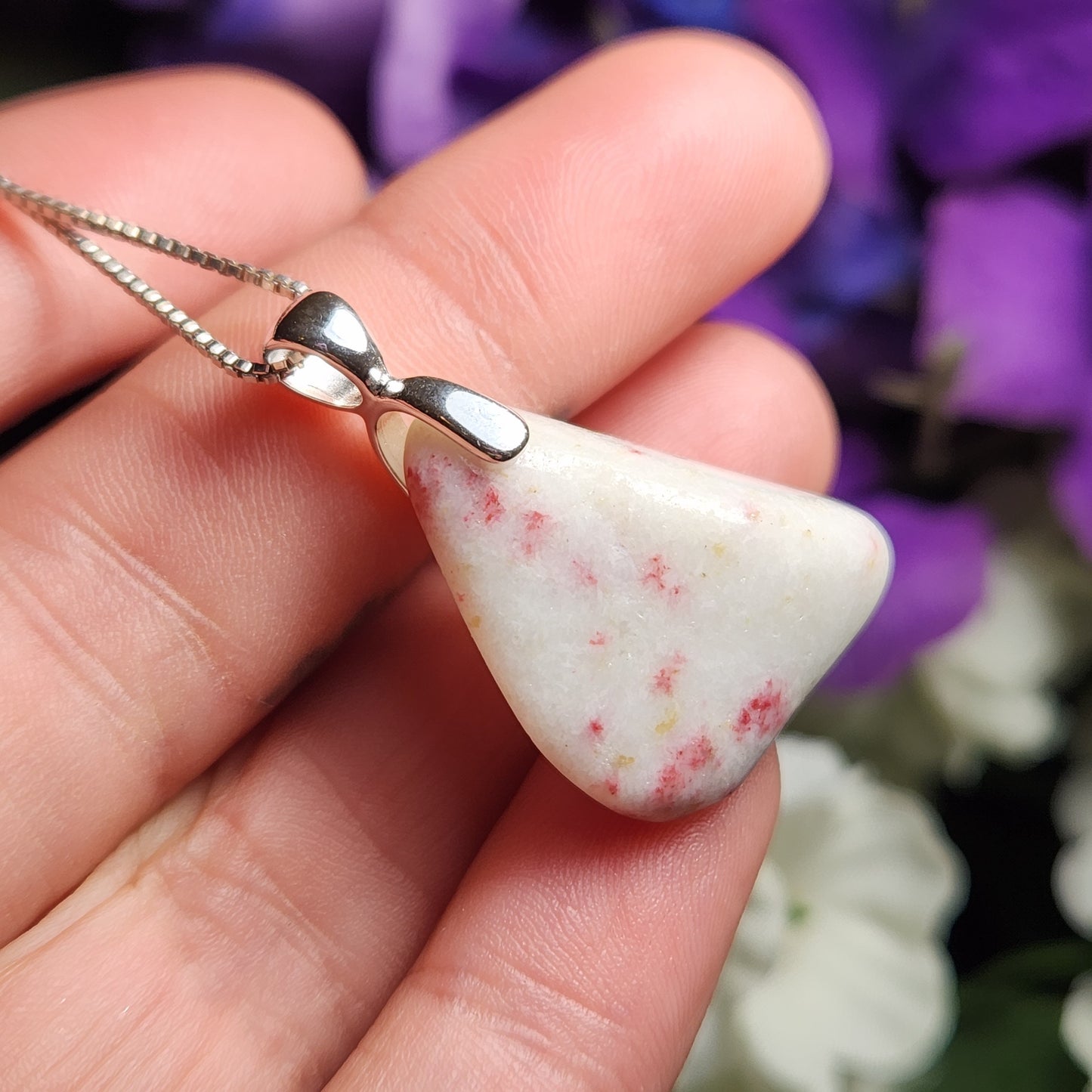 Pink Thulite in Scapolite Pendant