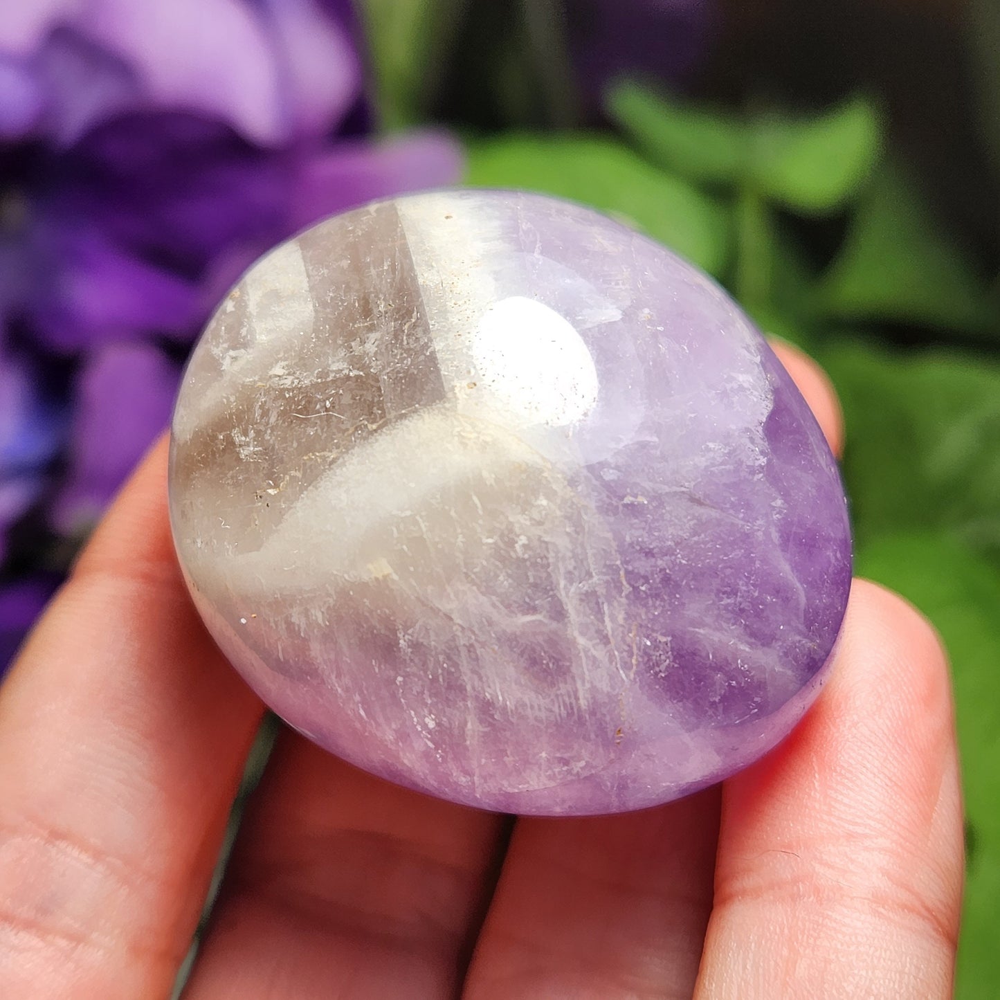 Chevron Amethyst Palm Stone
