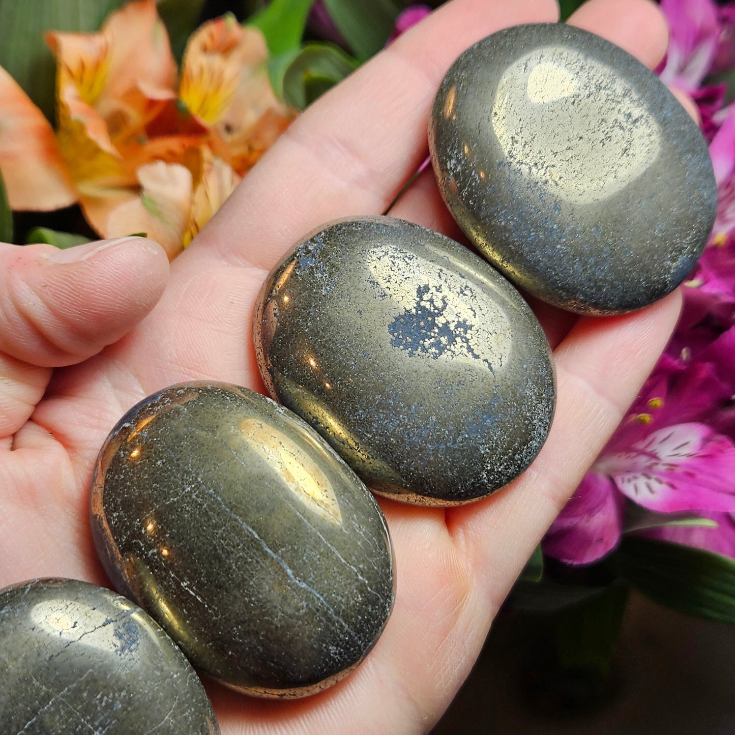 Pyrite Palm Stone
