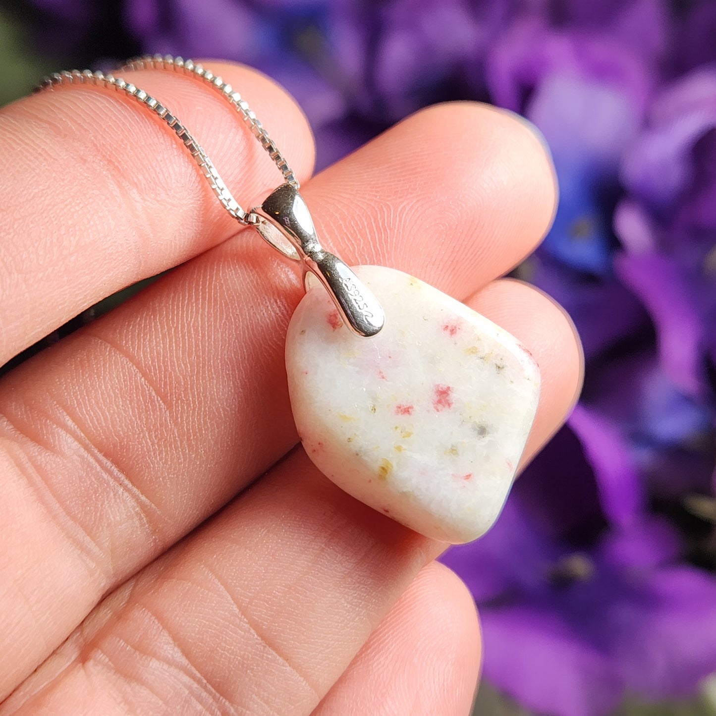 Pink Thulite in Scapolite Pendant
