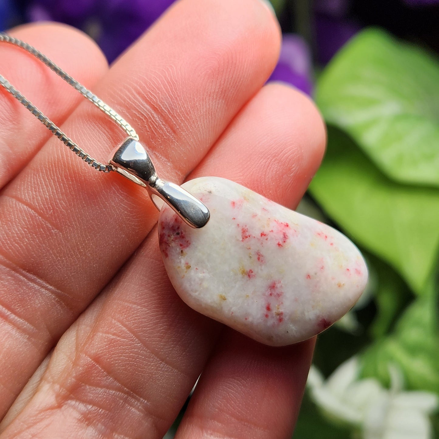 Pink Thulite in Scapolite Pendant
