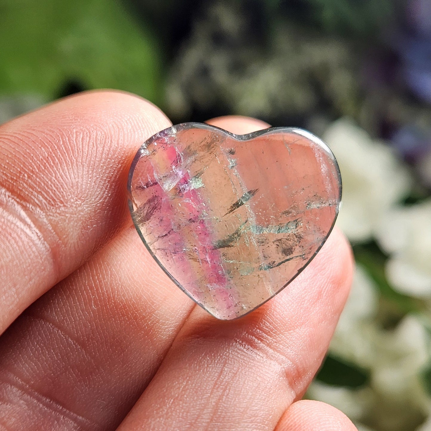 Rainbow Fluorite Heart