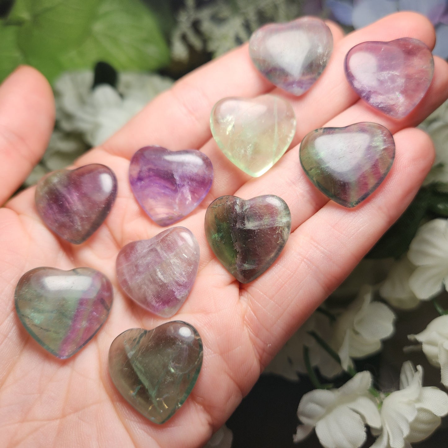 Rainbow Fluorite Heart