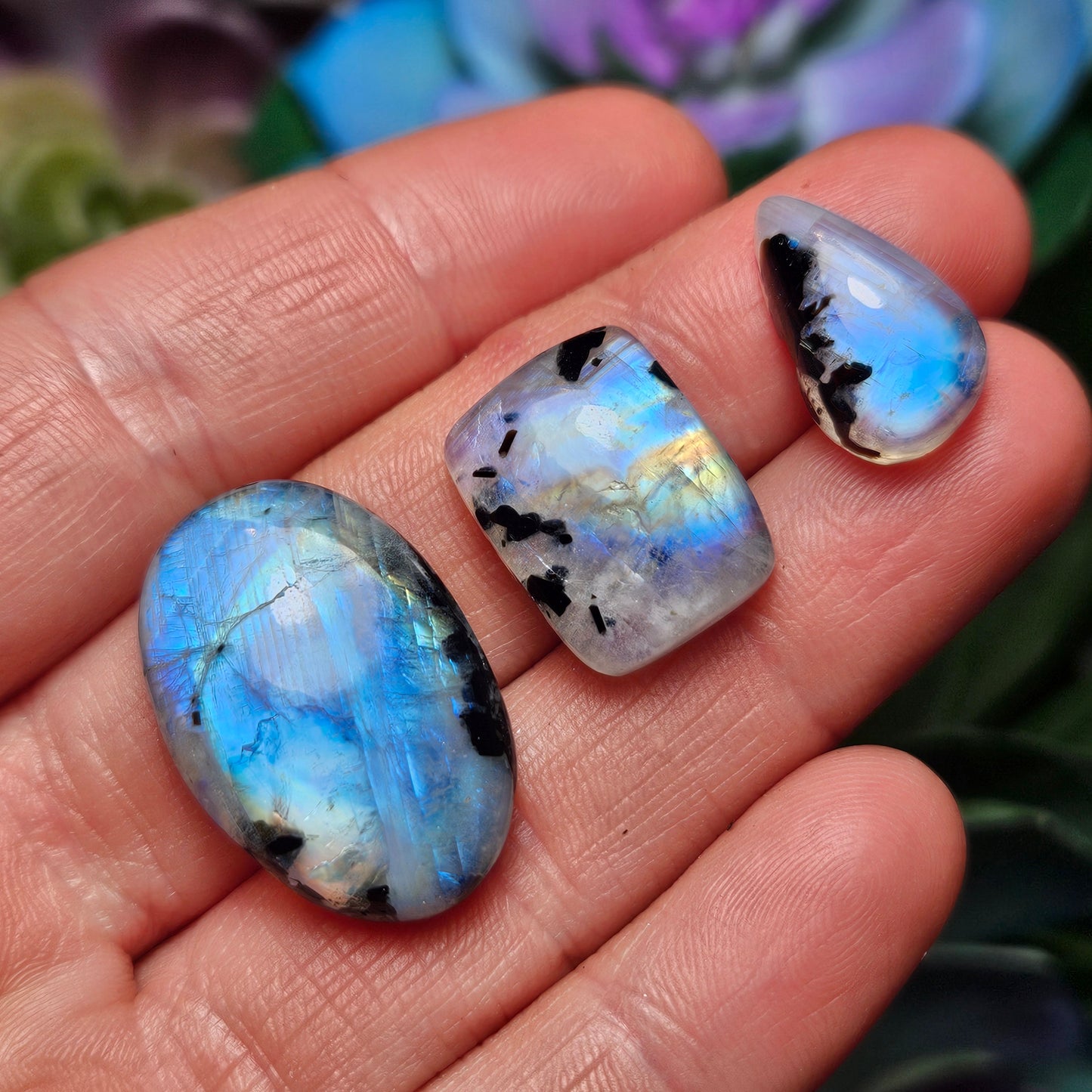 Rainbow Moonstone & Black Tourmaline