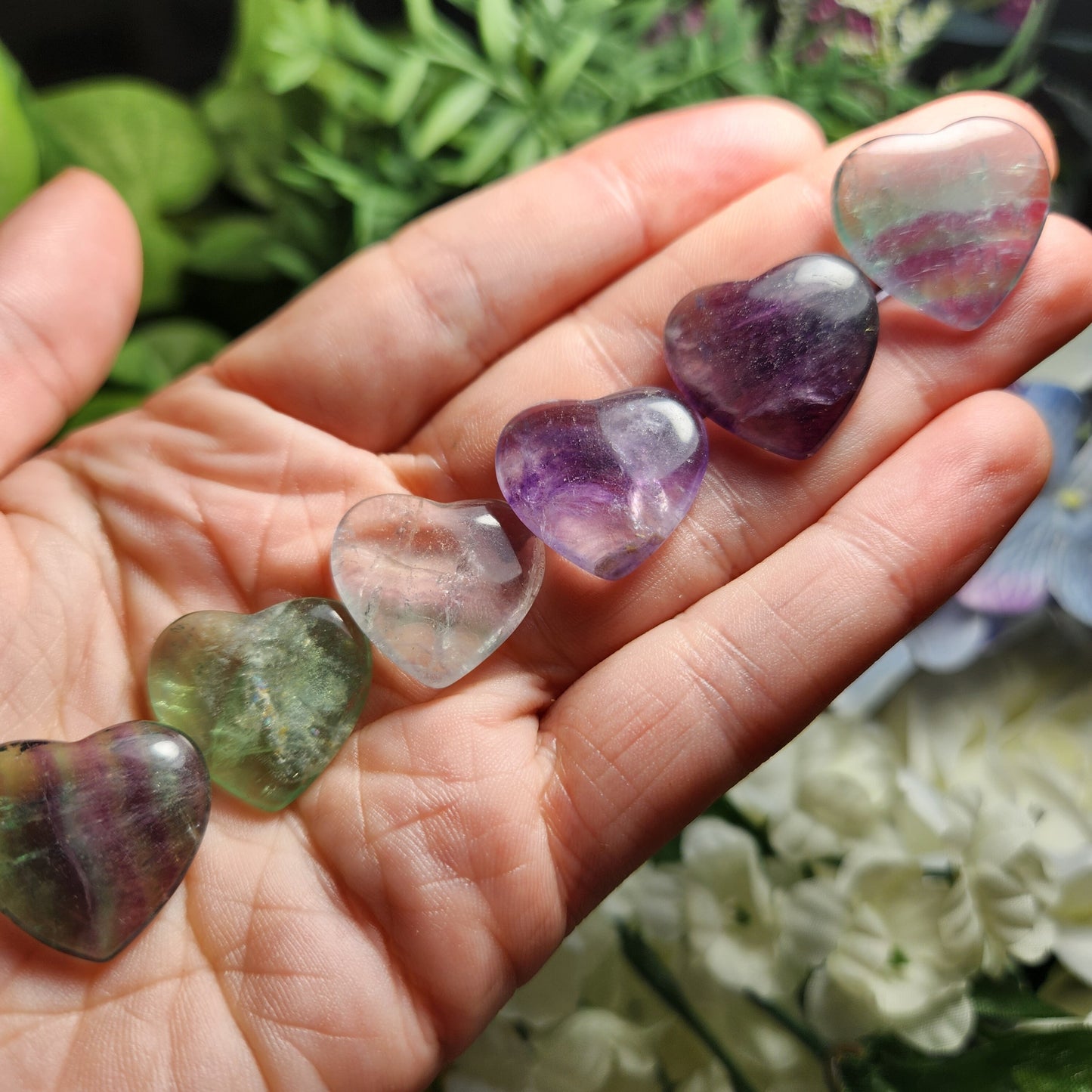 Rainbow Fluorite Heart