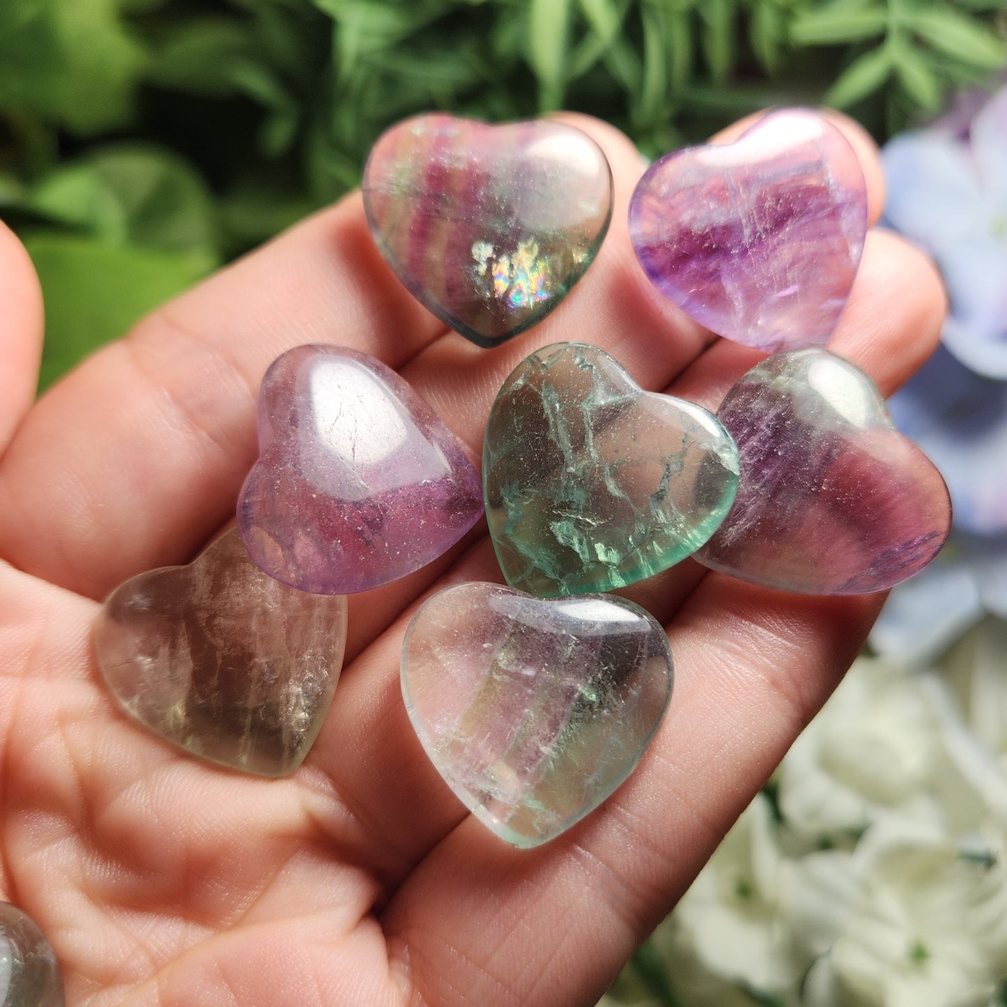Rainbow Fluorite Heart