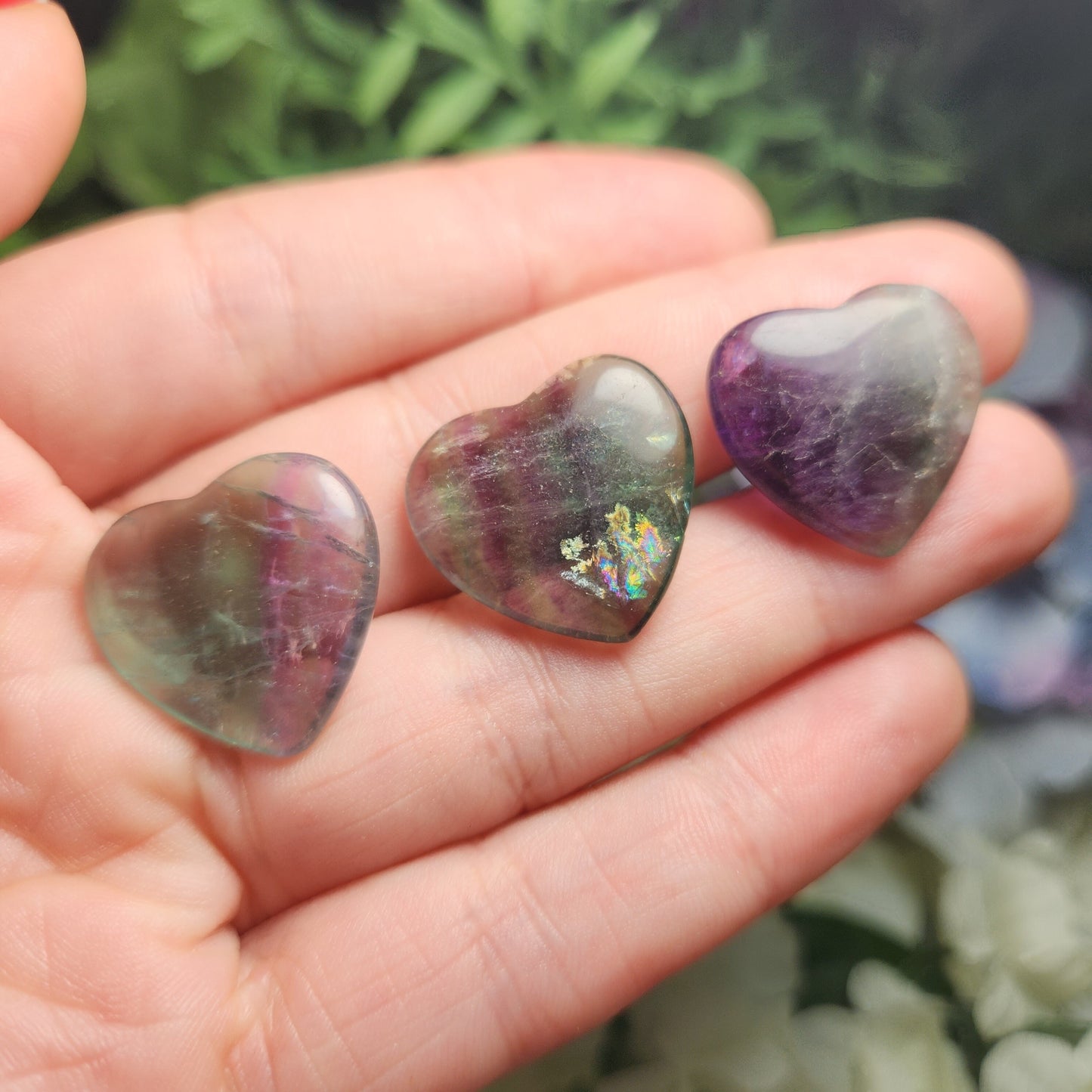Rainbow Fluorite Heart