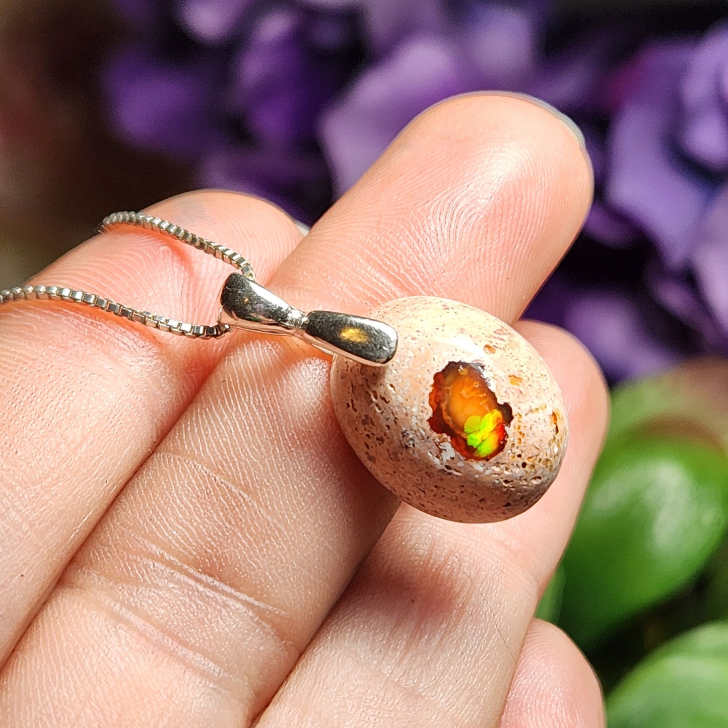 Mexican Fire Opal Pendant