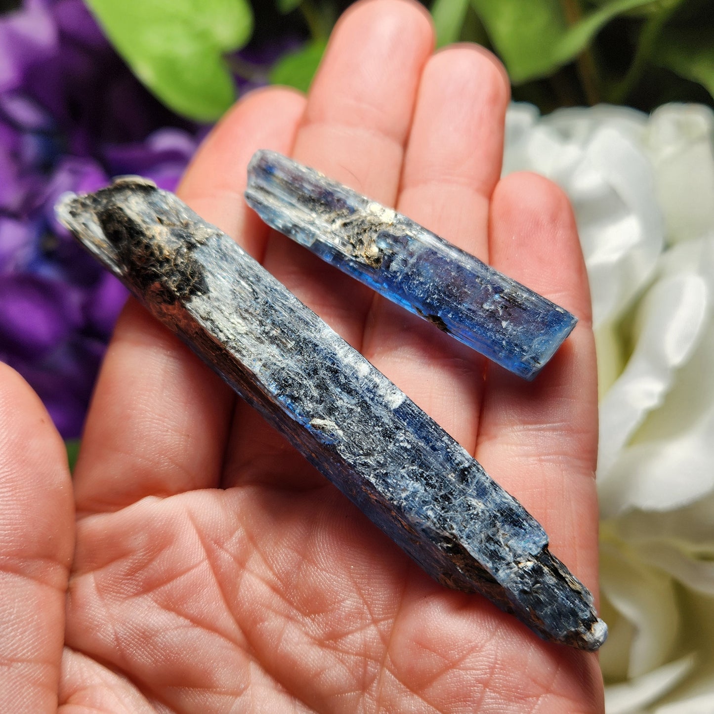 Blue Kyanite with Phlogopite & Black Tourmaline