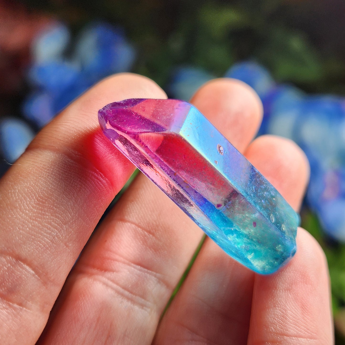 Pink & Blue Aura Quartz