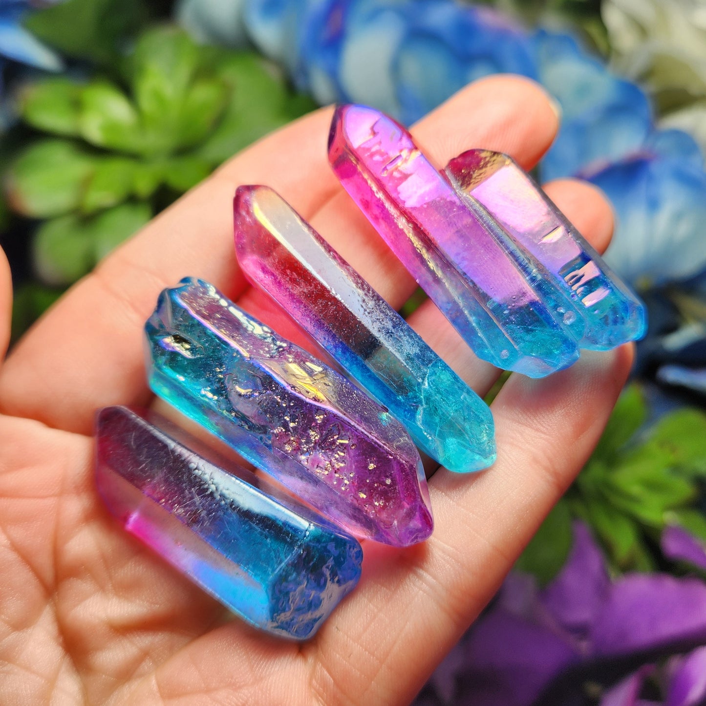Pink & Blue Aura Quartz