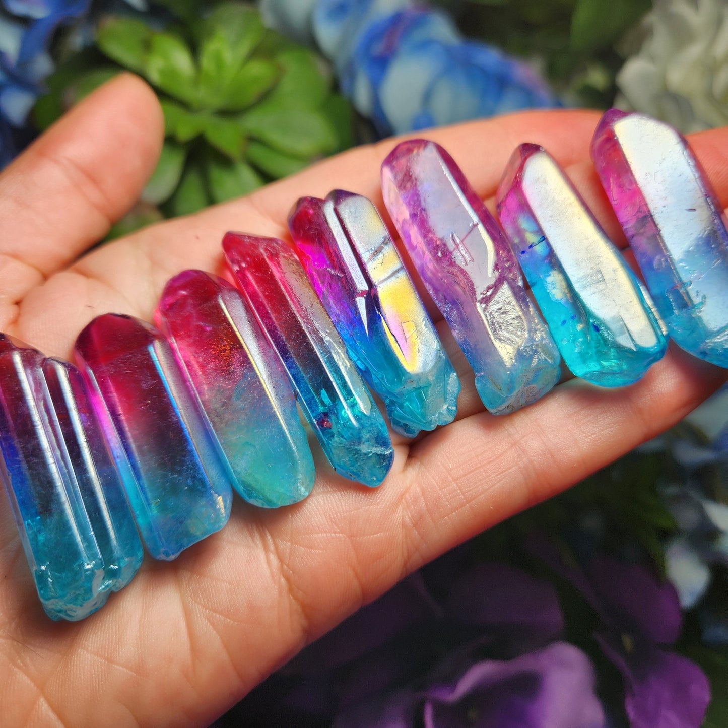Pink & Blue Aura Quartz